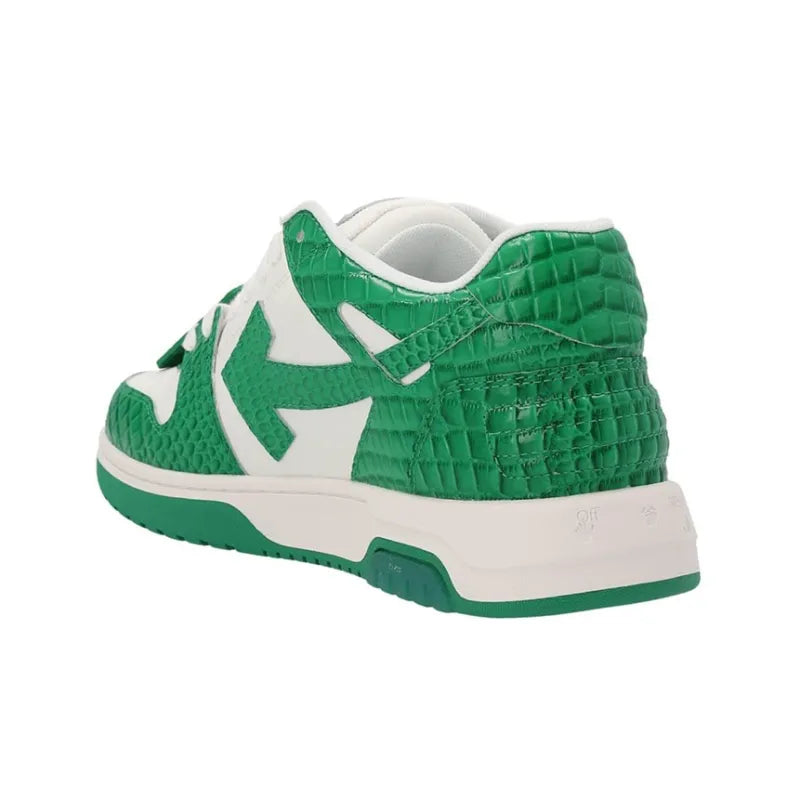 OFF-WHITE Out Of Office Crocodile Print Low-Top Sneakers 'Green White'